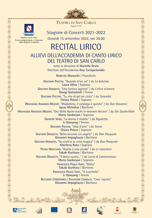Teatro San Carlo debuttano gli allievi dellAccademia di Canto Lirico 1