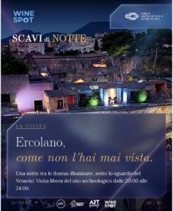 Ercolano di Notte: tra la magia delle domus illuminate, i grandi vini campani e la musica dal vivo