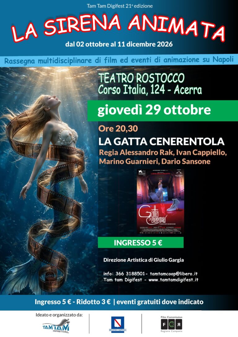 Il Tam Tam DigiFest porta Gatta Cenerentola al Teatro Rostocco di Acerra